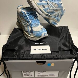 Balenciaga Runners Sneakers Light Blue White EU 39 Platform Trainer Track Size 9